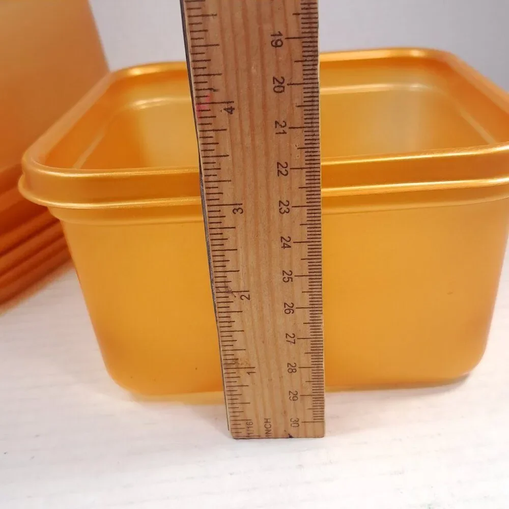 Ziploc‎ plastic Containers Gold Medium Square 5 cup x3 Limited Edition Holiday